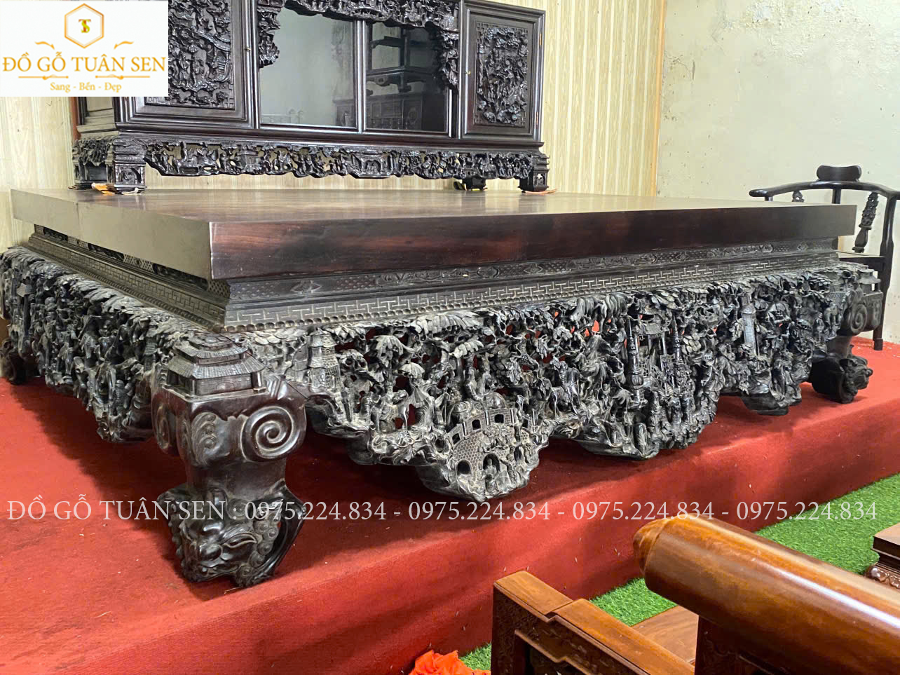 Nét đẹp tinh tế của bộ sập đục tích gỗ gụ 